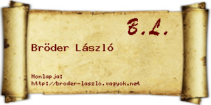 Bröder László névjegykártya